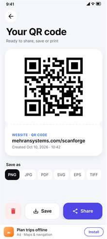 Generated QR code